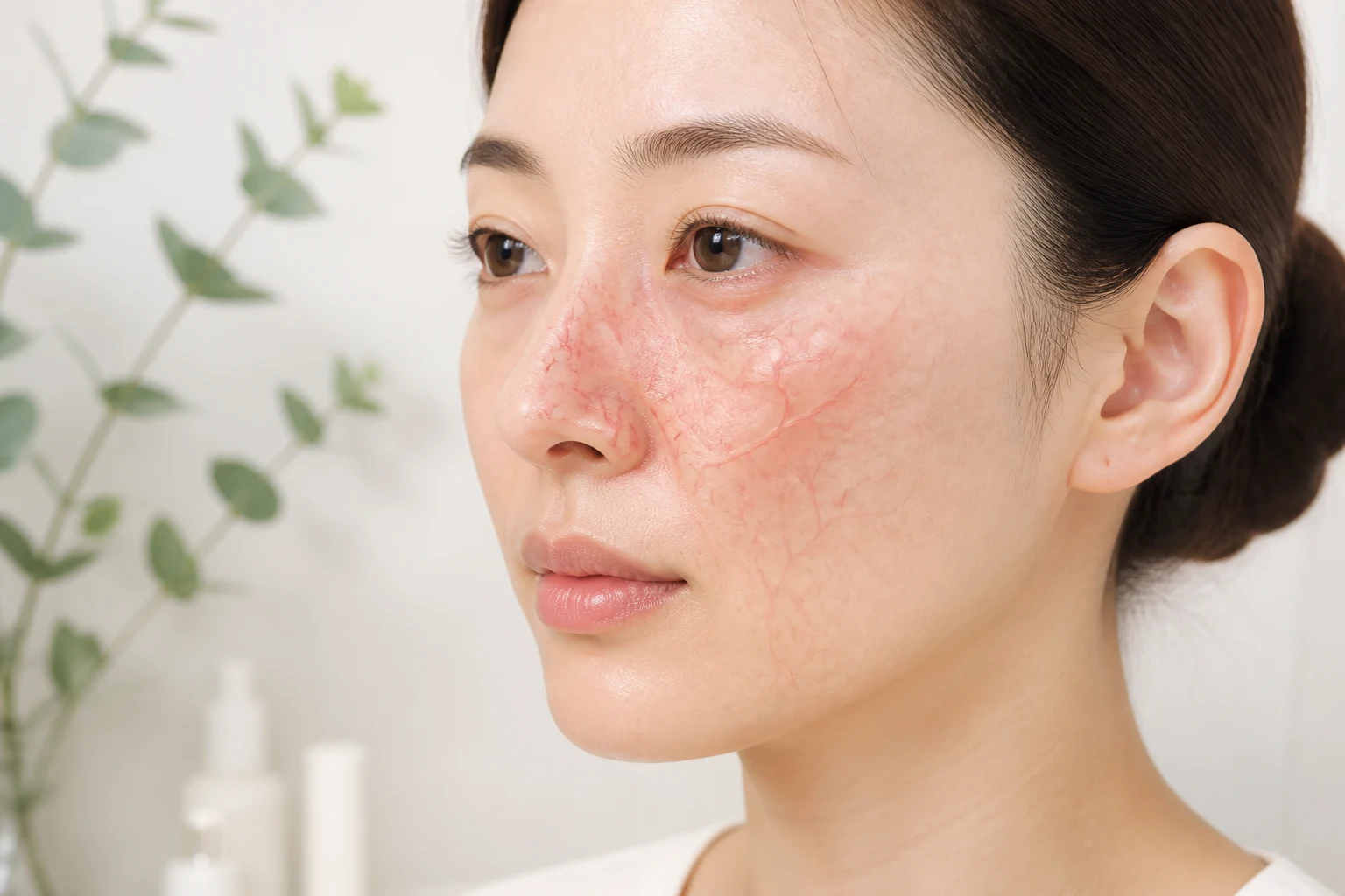 코 주변의 복잡한 혈관망과 필러 주입 시 주의해야 할 해부학적 구조를 나타낸 일러스트